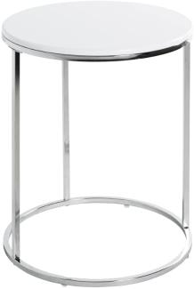 HAKU Möbel Beistelltisch, Metall, Chrom-weiß, T B 40 x H 50 cm
