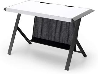 'McRacing' Schreibtisch, Metall lackiert weiß/ schwarz, 75 x 60 x 127 cm