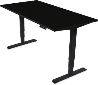 Desktopia Pro - Elektrisch höhenverstellbarer Schreibtisch / Ergonomischer Tisch mit Memory-Funktion, 5 Jahre Garantie - (Schwarz, 160x80 cm, Gestell Schwarz)