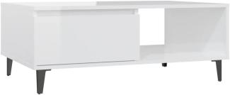 vidaXL Couchtisch Hochglanz-Weiß 90x60x35 cm Spanplatte [806010]