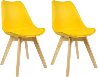 Esszimmerstühle 2er-Set Holzbeine Lisa gelb