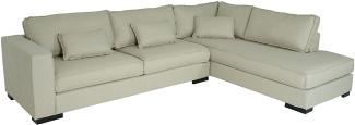 Ecksofa HWC-J58, Couch Sofa mit Ottomane rechts, Made in EU, wasserabweisend ~ Stoff/Textil sand-braun