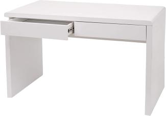 'HWC-G51' Schreibtisch, Hochglanz Weiß, 75 x 120 x 60 cm