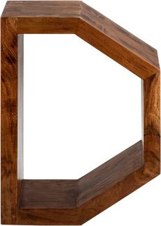 Beistelltisch D-Form 45x30x60 cm Braun aus Akazienholz WOMO-Design