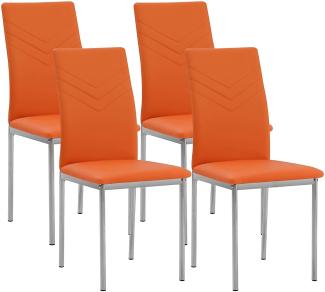 Albatros Esszimmerstühle VERONA, Küchenstuhl 4-er SET, Orange