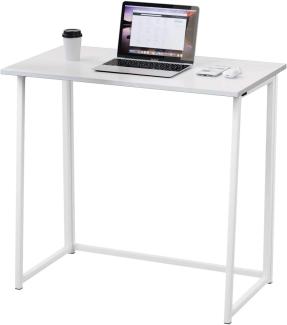 Dripex Faltbar Tisch Schreibtisch Computertisch für Homeoffice Arbeitszimmer Klappbar PC Tisch (Weiß)