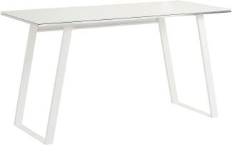 Maja Schreibtisch und Computertisch 9525 Metall weiß Weißglas Maße 1396 x 758 x 596 mm