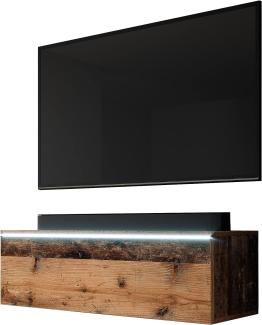 Furnix TV Lowboard Bargo Fernsehschrank Old Wood ohne LED-Beleuchtung B100 x H34 x T32 cm - TV-Schrank Kommode Sideboard, 2 Fächer mit Tür „Push-Click“, 2 offene Ablagen unten, Wandmontage möglich