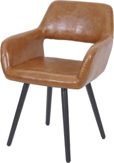 Esszimmerstuhl HWC-A50 II, Stuhl Küchenstuhl, Retro 50er Jahre Design ~ Kunstleder, Wildlederimitat, dunkle Beine