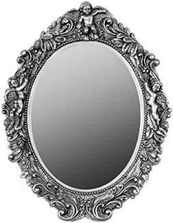 Ovaler Spiegel Mogallal Holz Silber