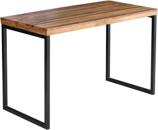 Massiver Schreibtisch Elements 120cm Sheesham Metall schwarz Bürotisch Tisch Massivholz Holztisch