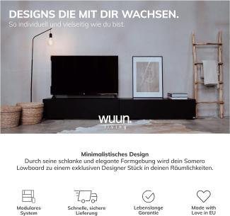Wuun® Somero TV Lowboard, Schwarz Hochglanz, 100cm