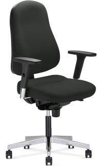 Nowy Style BIZZI FST Stoff schwarz synchronisiert, Basis aus Aluminium poliert, inkl. Sitzhilfe, 70 x 70 x 108 cm