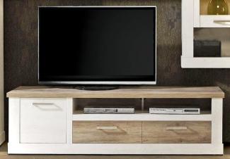 Lowboard DURO TV-Board 2 Schubladen und Gerätefach, Pinie weiß antik