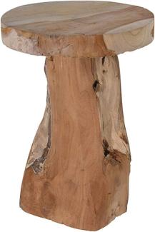 Beistelltisch Teak Holz 30cm Braun Couchtisch Nachttisch Hocker Massiv