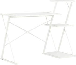 Schreibtisch mit Regal, Spanplatte Weiß, 116 × 50 × 93 cm