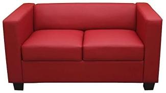 2er Sofa Couch Loungesofa Lille ~ Kunstleder, rot