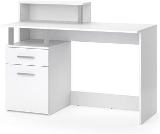 Vicco 'Nord' Schreibtisch mit Schubladen, weiß matt, 119,7 x 91,5 x 55 cm