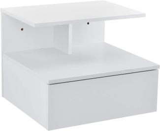 Nachttisch 40x35x31 cm Hängeschrank mit Schublade Weiß en. casa