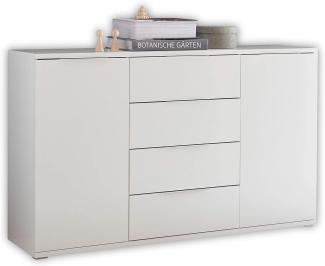 Capri Schlafzimmer Kommode in Weiß - modernes & ausdrucksstarkes Softclose Sideboard für Ihr Schlafzimmer - 150 x 90 x 38 cm (B/H/T)