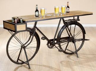 Gilde Metall Fahrrad Theke (BxHxT) 183 x 93 x 45 cm Mangoholz/ schwarzes Metall