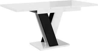 Tisch Atraks (Weiß Hochglanz/Schwarz Hochglanz)