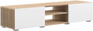 Amazon Marke - Movian Lijoki - TV-Board, 140 x 42 x 31 cm (L x T x H), Eiche und Weiß