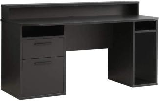 Schreibtisch 'Tezaur', schwarz, 91 x 72 x 160 cm