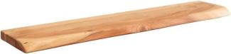 Wohnling Wandregal mit Baumkante Akazie Massivholz | Design Schweberegal Wandboard Massiv | Regal Holz Natur | Landhausstil Hängeregal 115cm