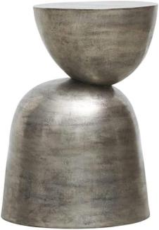 Asymmetrischer Beistelltisch 'Heena' in Silber aus Aluminium Höhe 55 cm