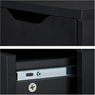 Relaxdays Schreibtisch mit Schubladen und Ablage, modern, Metallgestell, Büroschreibtisch HBT: 77 x 110 x 55 cm, schwarz, PB