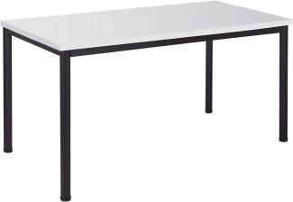 Schreibtisch u. Besprechungstisch mit schwarzem Tischgestell | Konferenztisch Bürotisch Computertisch Mehrzwecktisch Arbeitstisch PC-Tisch Homeoffice-Tisch (weiß, 160 x 80 x 77,5 cm)