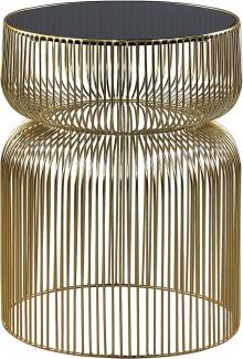 Beistelltisch Ø 46x60 cm Gold/Schwarz aus Metall und Glas WOMO-Design