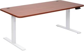 Schreibtisch, braun/weiß, elektrisch höhenverstellbar, Memory 160x80cm