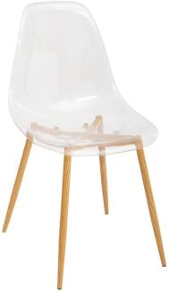 Sitzstuhl 'Taho' , transparent, Füße in Eichenoptik