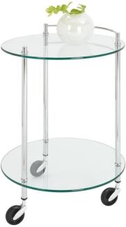 Servierwagen Glas/verchromt, rund, Ø 45cm