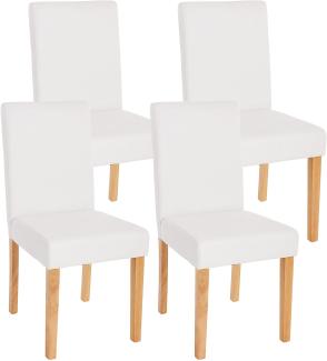 4er-Set Esszimmerstuhl Stuhl Küchenstuhl Littau ~ Kunstleder, weiß matt, helle Beine