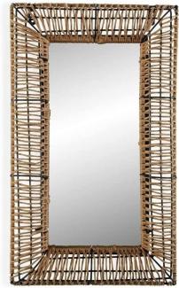 Wandspiegel Megara karriert Spiegel Rattan Bambus (3 x 50 x 30 cm)