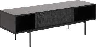 Angus TV Tisch Wohnzimmer TV-Schrank Kommde Sideboard Fernsehtisch schwarz Möbel