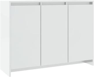 Sideboard Hochglanz-Weiß 102x33x75 cm Holzwerkstoff
