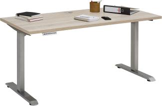 Schreibtisch "5507" aus Metall / Spanplatte in Roheisen natur lackiert - Sonoma Eiche. Abmessungen (BxHxT) 150x120x80 cm