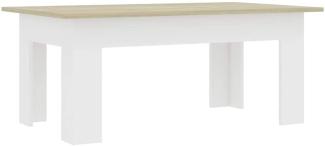vidaXL Couchtisch Weiß Sonoma-Eiche 100×60×42 cm Spanplatte [801184]