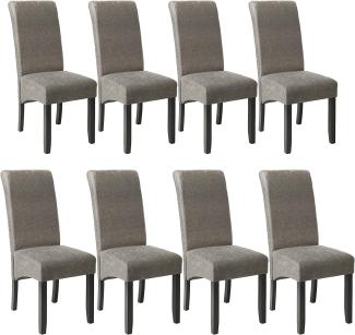 8 Esszimmerstühle, ergonomisch, massives Hartholz - grau marmoriert