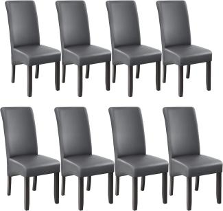 8 Esszimmerstühle, ergonomisch, massives Hartholz - grau
