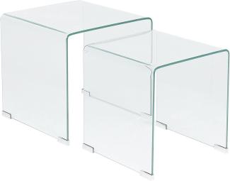 Beistelltisch 2er Set Glas transparent rechteckig KENDALL