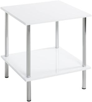 HAKU Möbel Beistelltisch, Metall, Chrom-weiß, T B 39 x H 45 cm