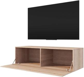 Selsey Fernsehschrank/TV-Lowboard mit LED Modern Hängend 140 cm (Holzoptik Sonoma Eiche Matt) 140 x 40 x 34