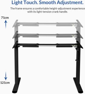 Flexispot Höhenverstellbarer Schreibtisch mit Tischplatte. (Schwarz+Ahorn, 180 x 80 cm)