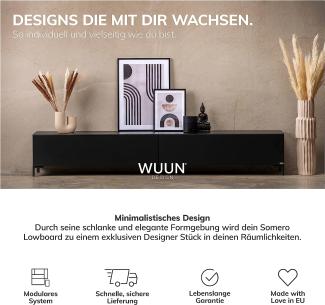 Wuun® TV-Board Lowboard Wohnwand TV-Bank Somero / 120cm / Weiß-Matt/Vita Chrom