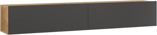 [en. casa] TV Hängeboard Lapinlahti Lowboard Hängeschrank 180 cm TV Board Fernsehtisch Wandregal hängend Eiche rustikal/Anthrazit